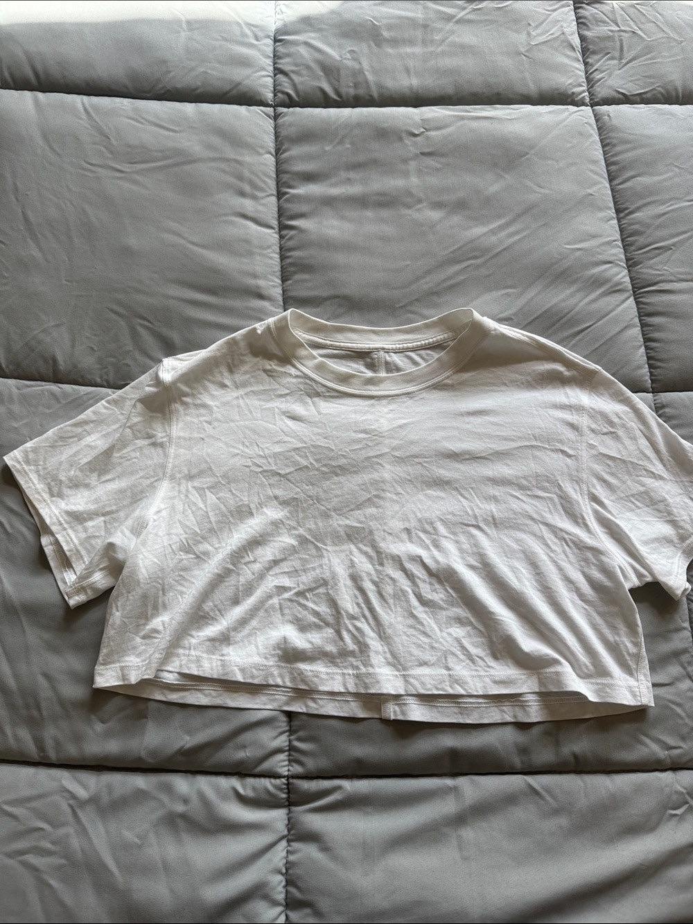 lululemon athletica White Cropped Crew Tee